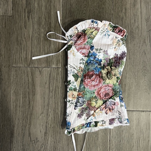Floral Ruffled Corset Top - Picture 3 of 5